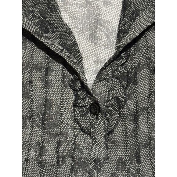 Jonathan Martin sz XL Women's Button Front Sheer Floral Top whimsigoth witchy - Picture 3 of 8